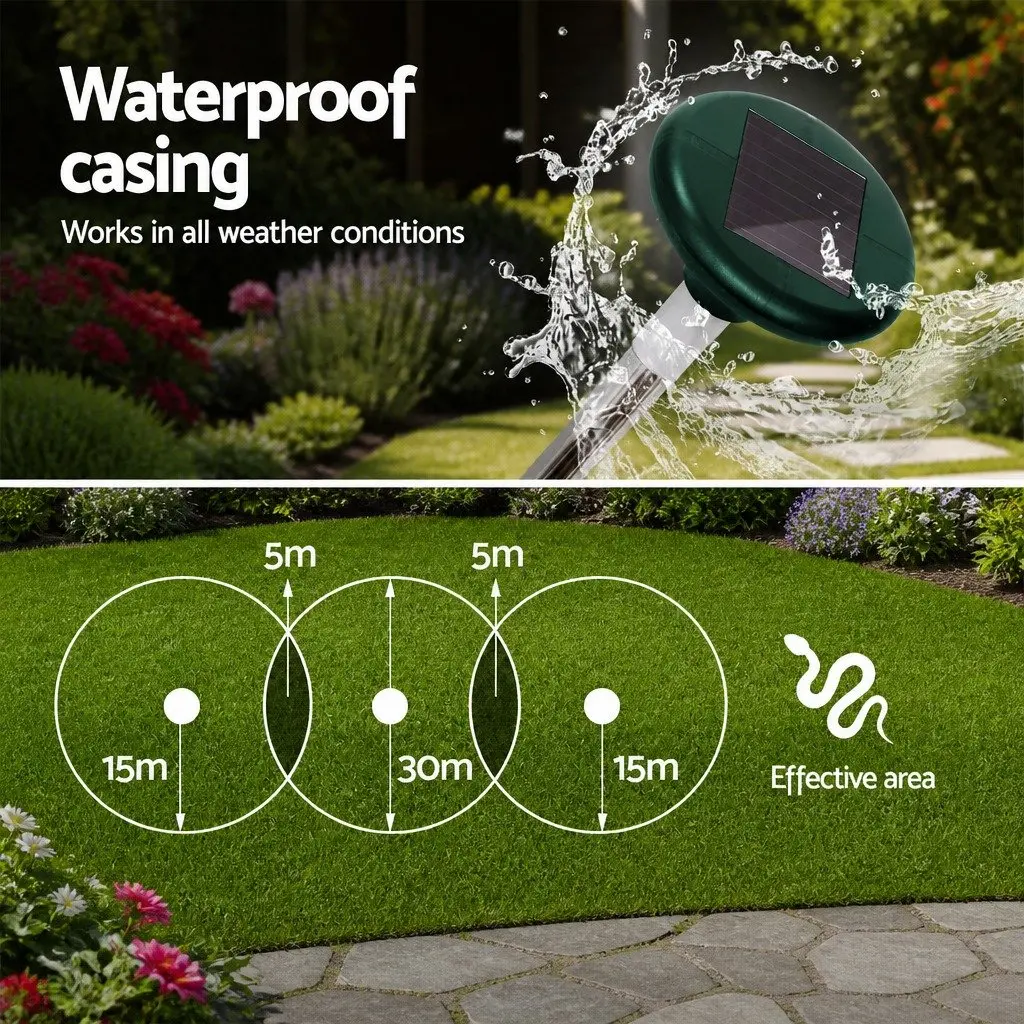 Solar Snake Repeller 8 Piece Ultrasonic Pest Deterrent Green