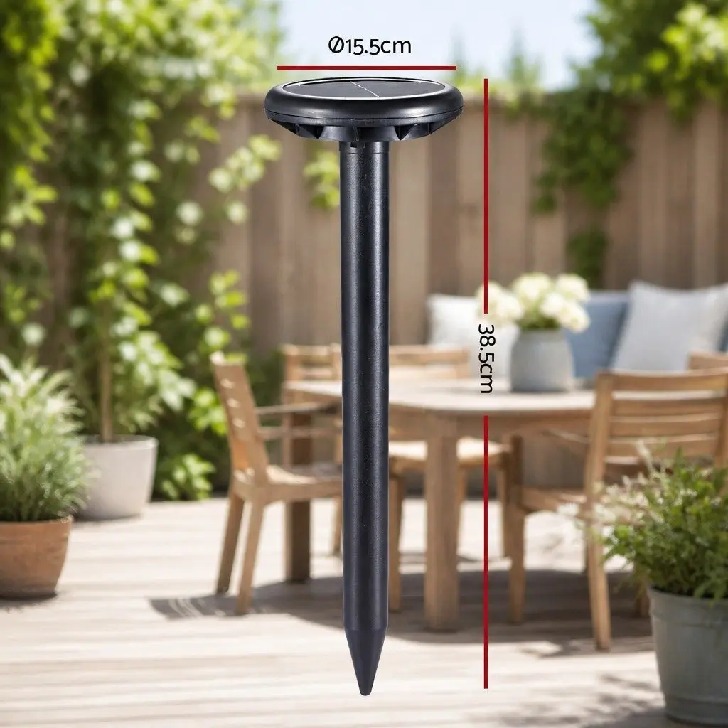 Snake Repeller Ultrasonic Solar Powered 12 Pieces Garden Yard Farm Orchard Black