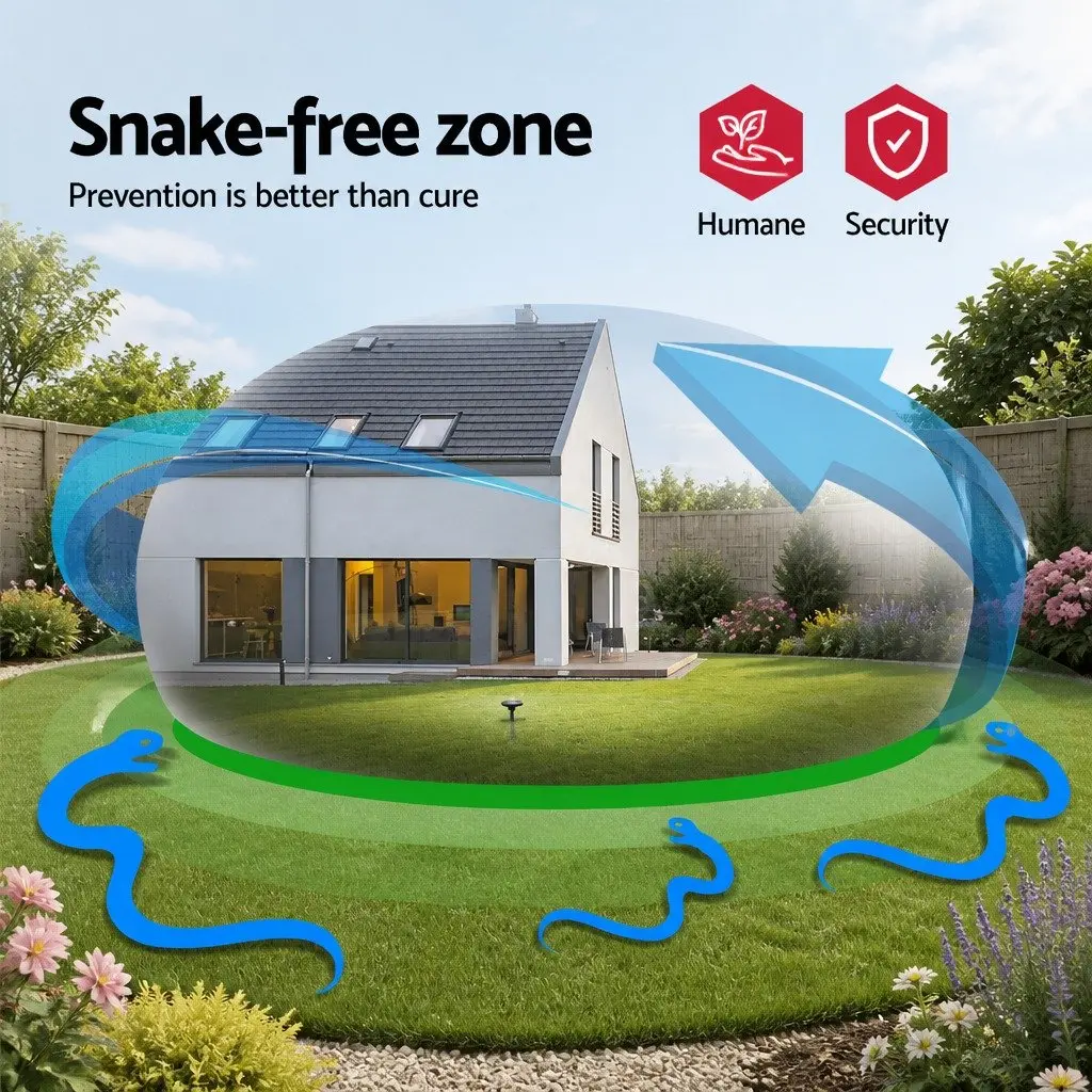 Snake Repeller Ultrasonic Solar Powered 6 Piece Garden Yard Farm Orchard
