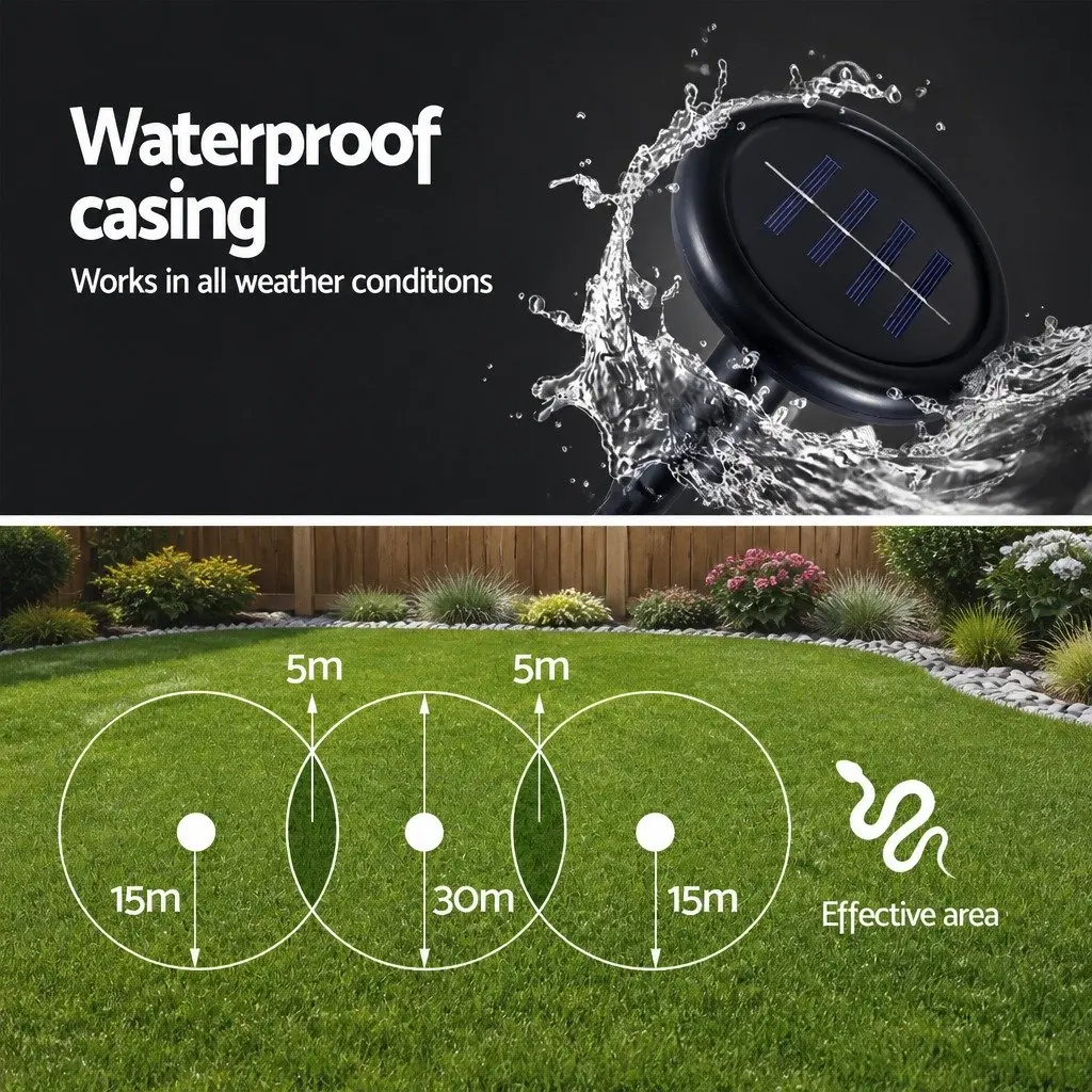 Snake Repeller Ultrasonic Solar Powered 6 Piece Garden Yard Farm Orchard