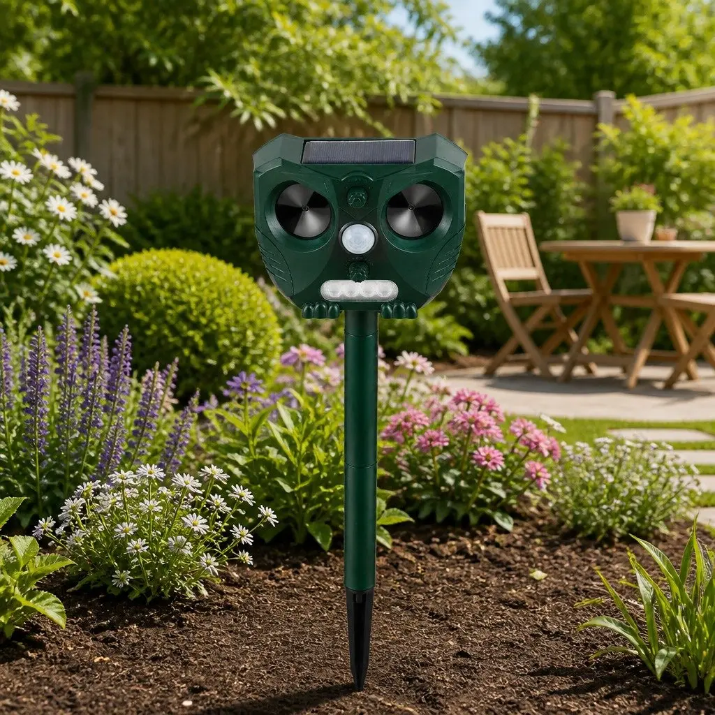 Ultrasonic Animal Deterrent Snake Repeller Solar Powered Green 15cm x 7cm