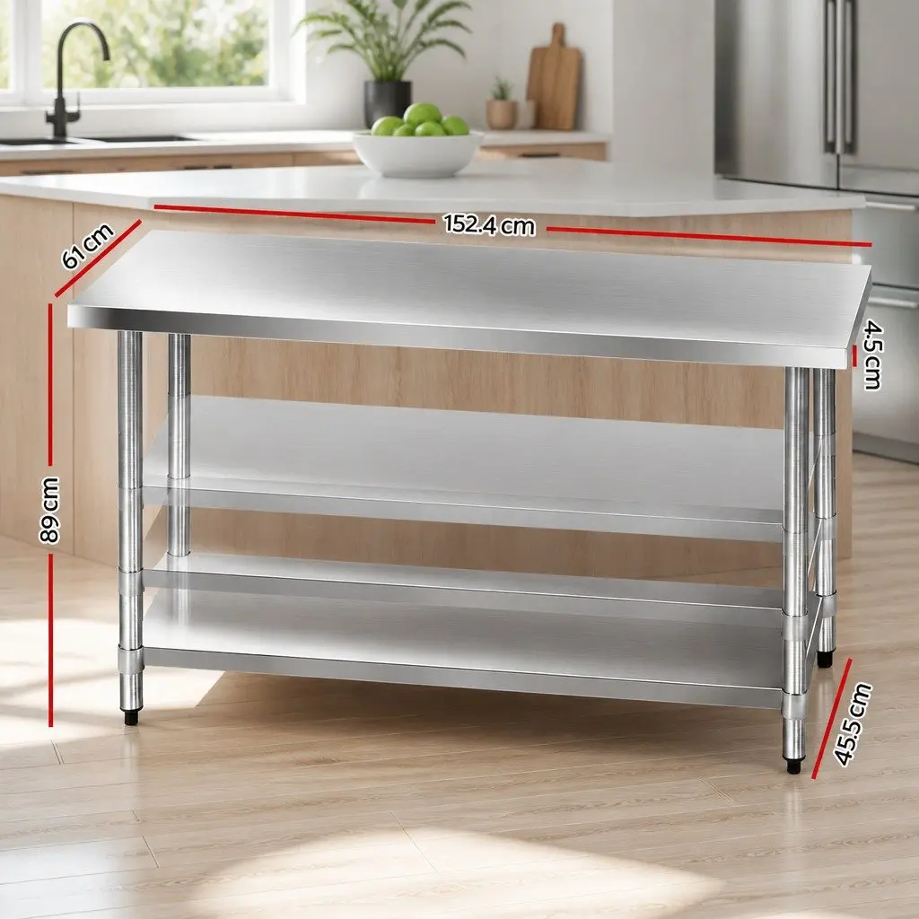 Stainless Steel Kitchen Table 1524x610mm
