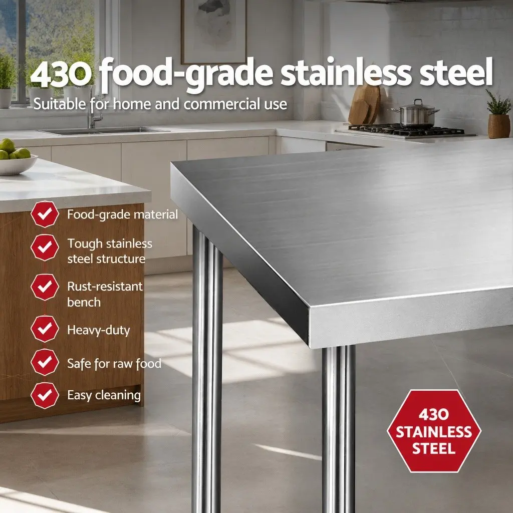 Stainless Steel Kitchen Work Table Food Prep 760x760mm Silver