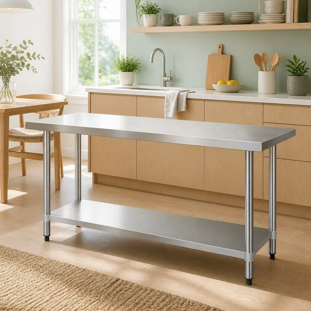 Stainless Steel Kitchen Bench Work Top 1829x760mm Commercial Grade Prep Table