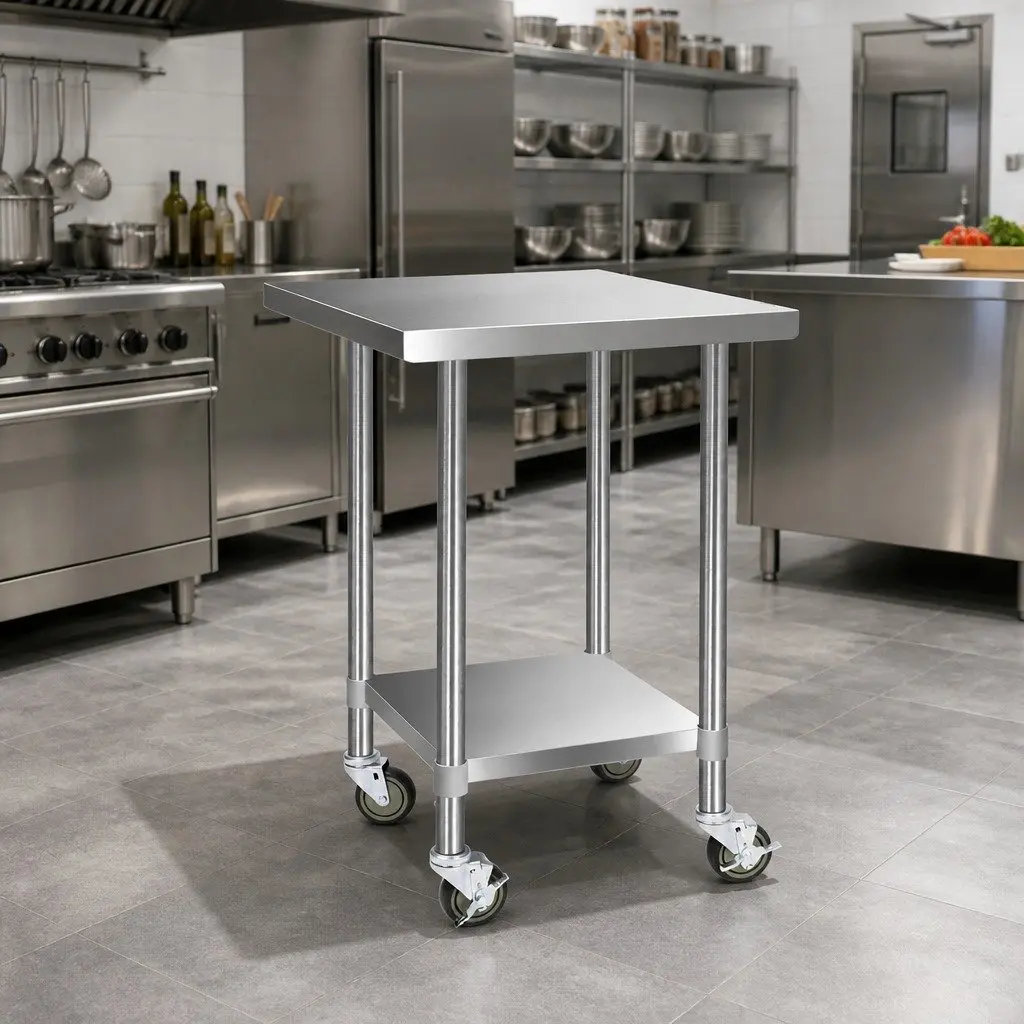 Stainless Steel Work Bench 760x760mm with Storage