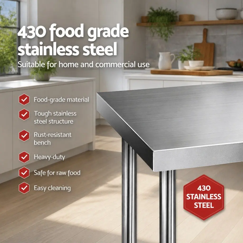Stainless Steel Work Bench for Home and Cafes
