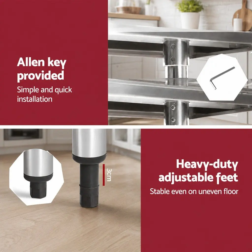 Stainless Steel Work Bench for Home and Cafes