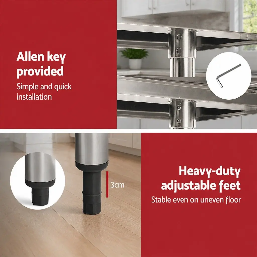Stainless Steel Work Bench for Home and Cafes