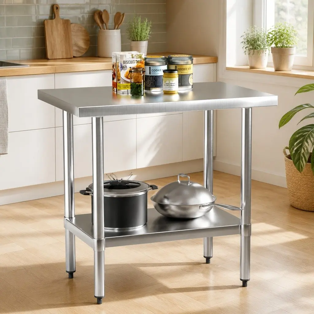 Stainless Steel Work Bench Kitchen Table 910x610mm