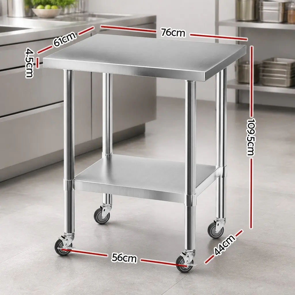 Stainless Steel Kitchen Bench 760x610mm