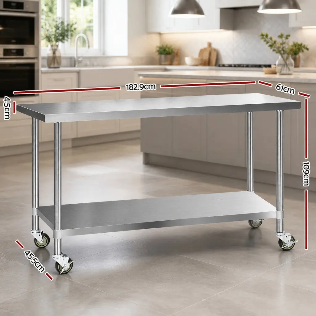 Stainless Steel Kitchen Bench for Food Prep 1829mm