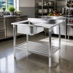 Reliable Stainless Steel Sink Bench for Food Prep