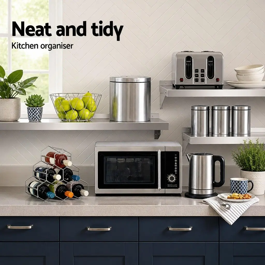 Wall Mounted Kitchen Shelf Storage Rack 1200mm Silver