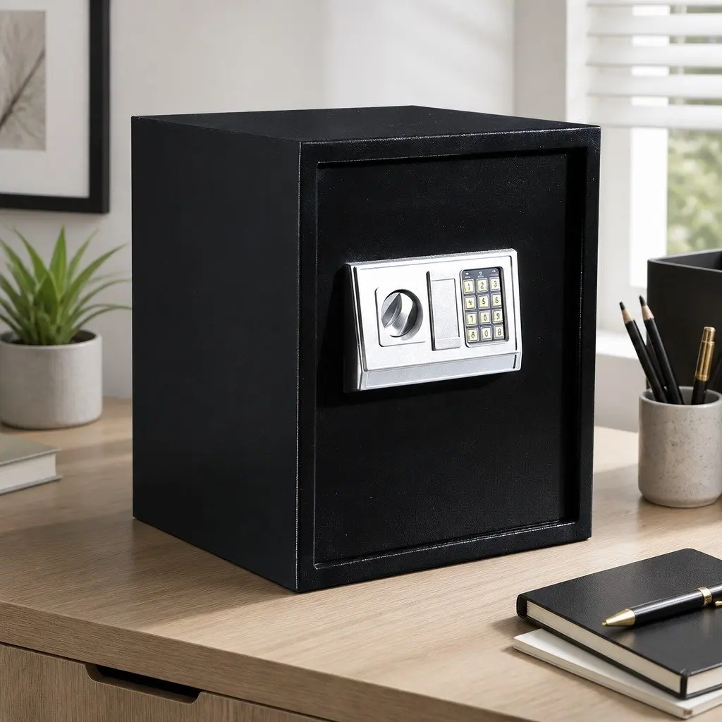Digital Safe Electronic Security Box 50L Home Office Hotel Steel Black