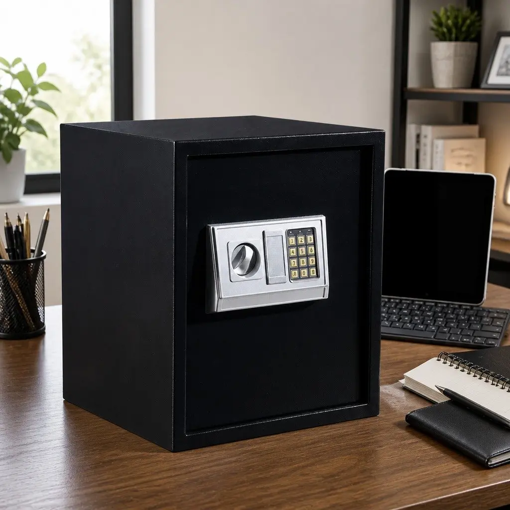 Digital Safe Electronic Security Box 50L Home Office Hotel Steel Black