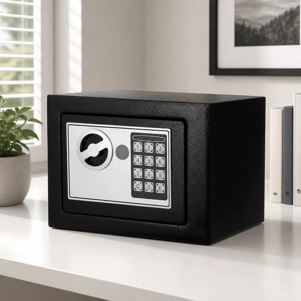 Digital Safe Electronic Security Box Home Office Desk Storage 6.4L Steel Safe