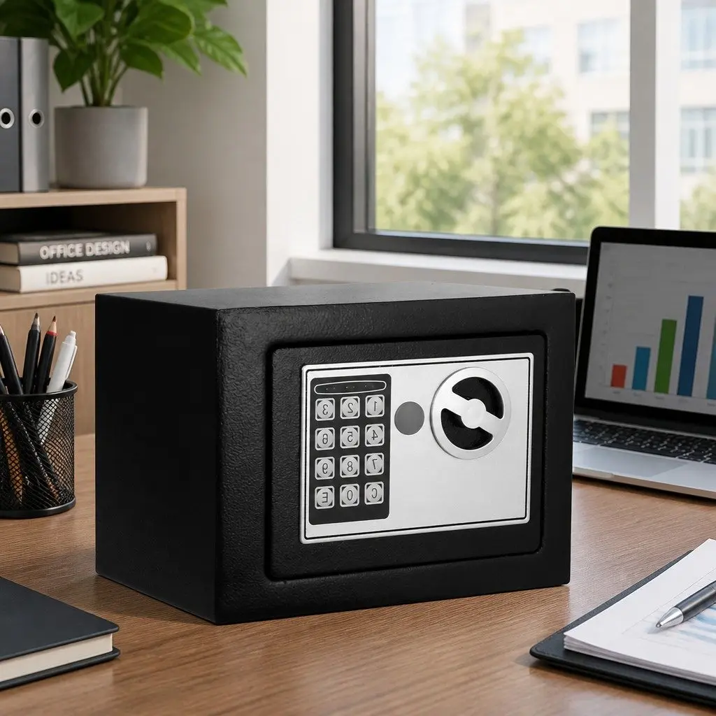 Digital Safe Electronic Security Box Home Office Desk Storage 6.4L Steel Safe