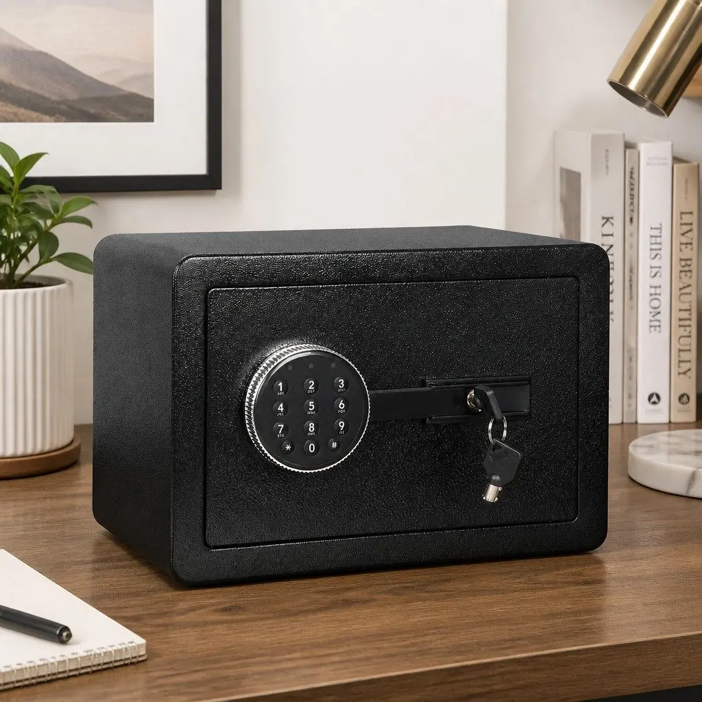 Digital Security Safe Box 8.1L Password Key Lock Home Office Cash Jewelry