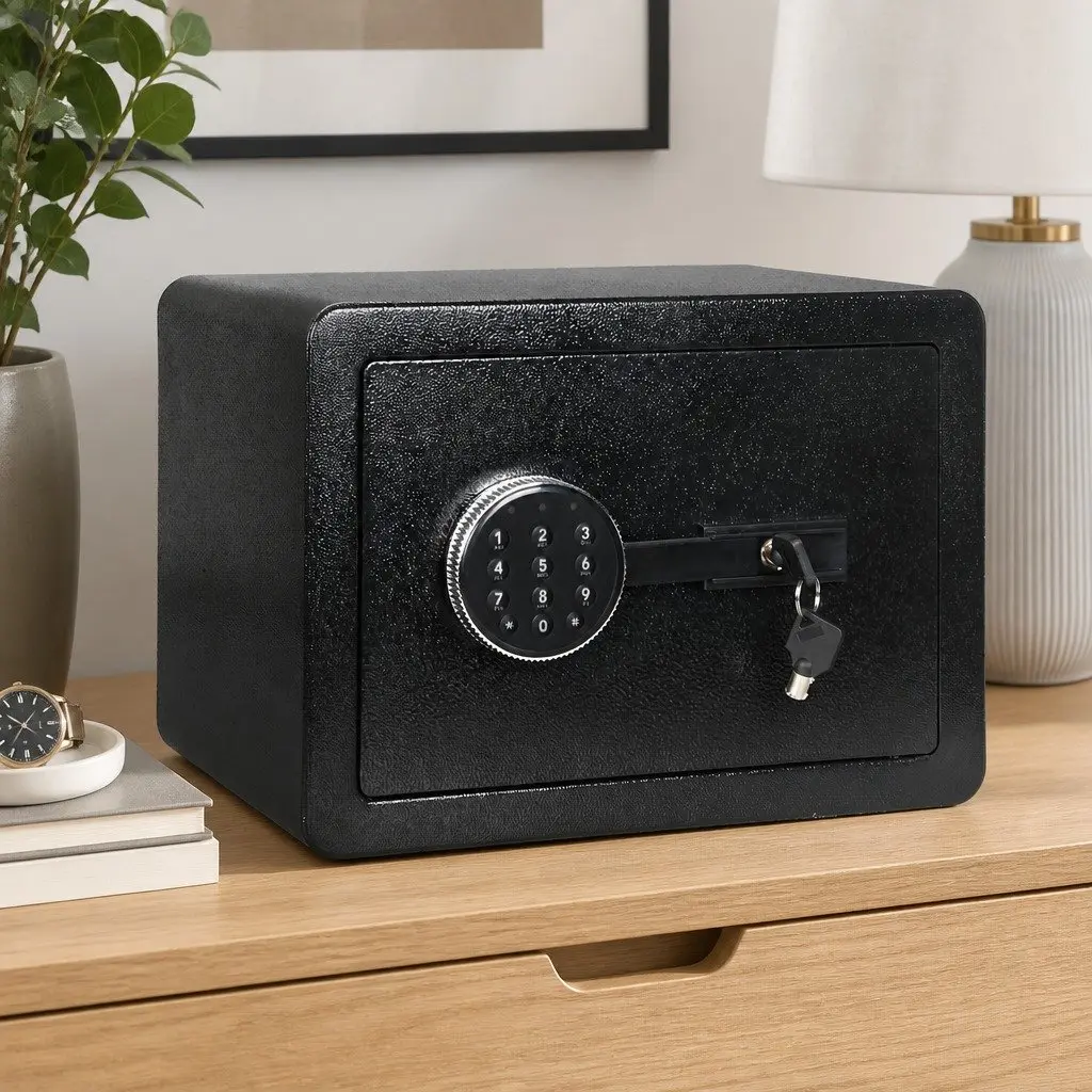 13.8L Digital Security Safe Box Password Key Lock Home Office Cash Storage