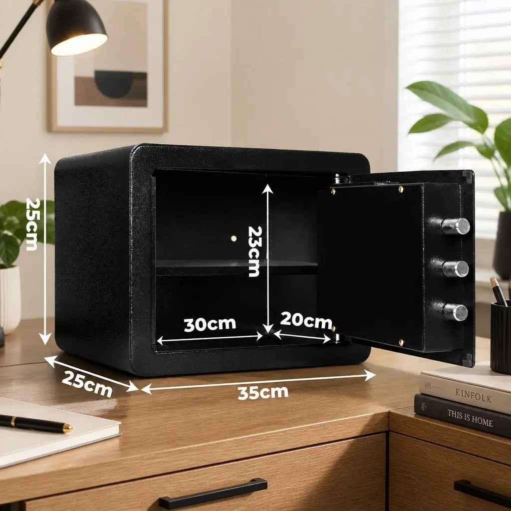 13.8L Digital Security Safe Box Password Key Lock Home Office Cash Storage