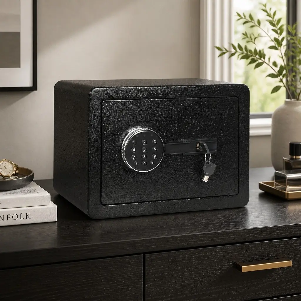 13.8L Digital Security Safe Box Password Key Lock Home Office Cash Storage