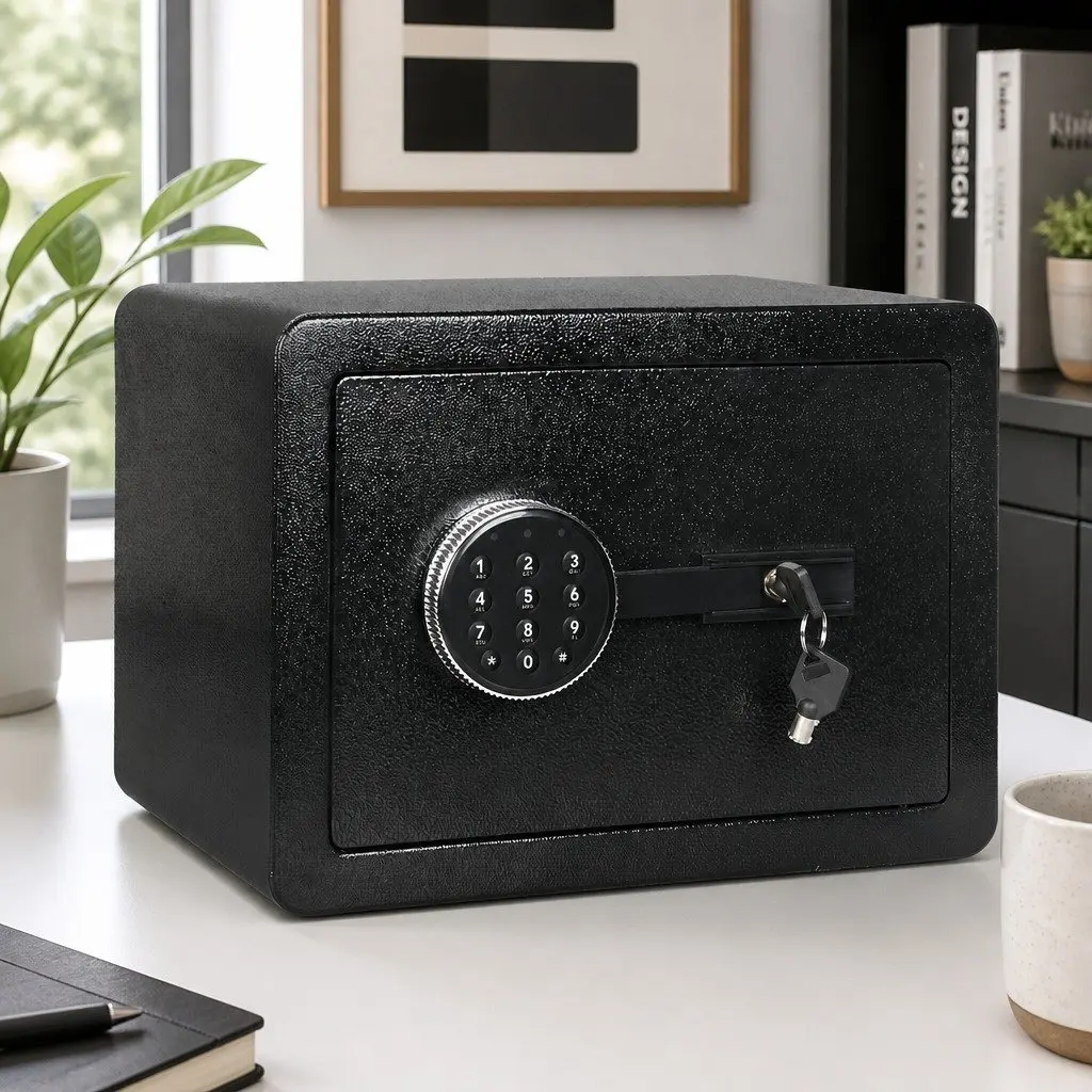 13.8L Digital Security Safe Box Password Key Lock Home Office Cash Storage