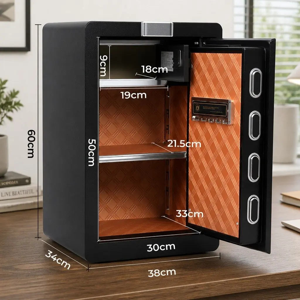 60L Fingerprint Security Safe Box Digital Lock Cash Money Storage Home Office