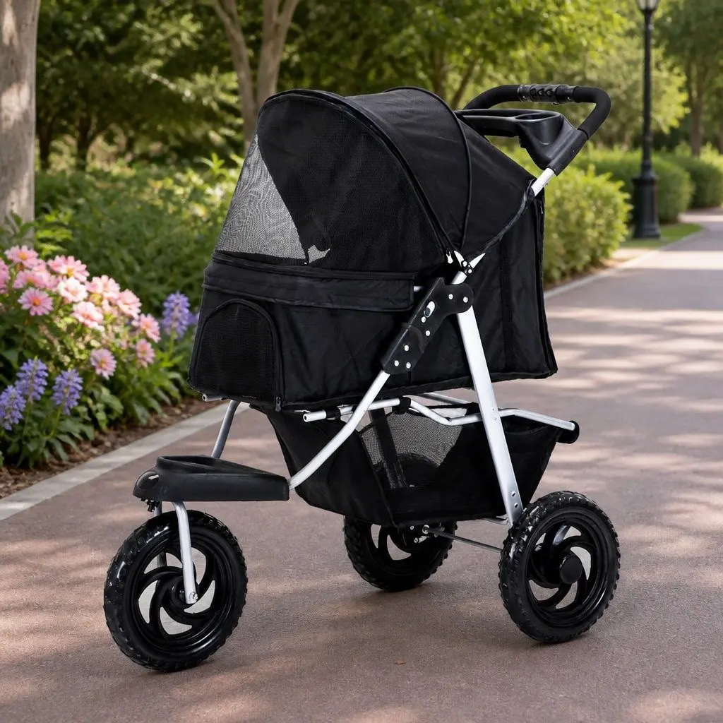 Pet Stroller with Secure Compartment