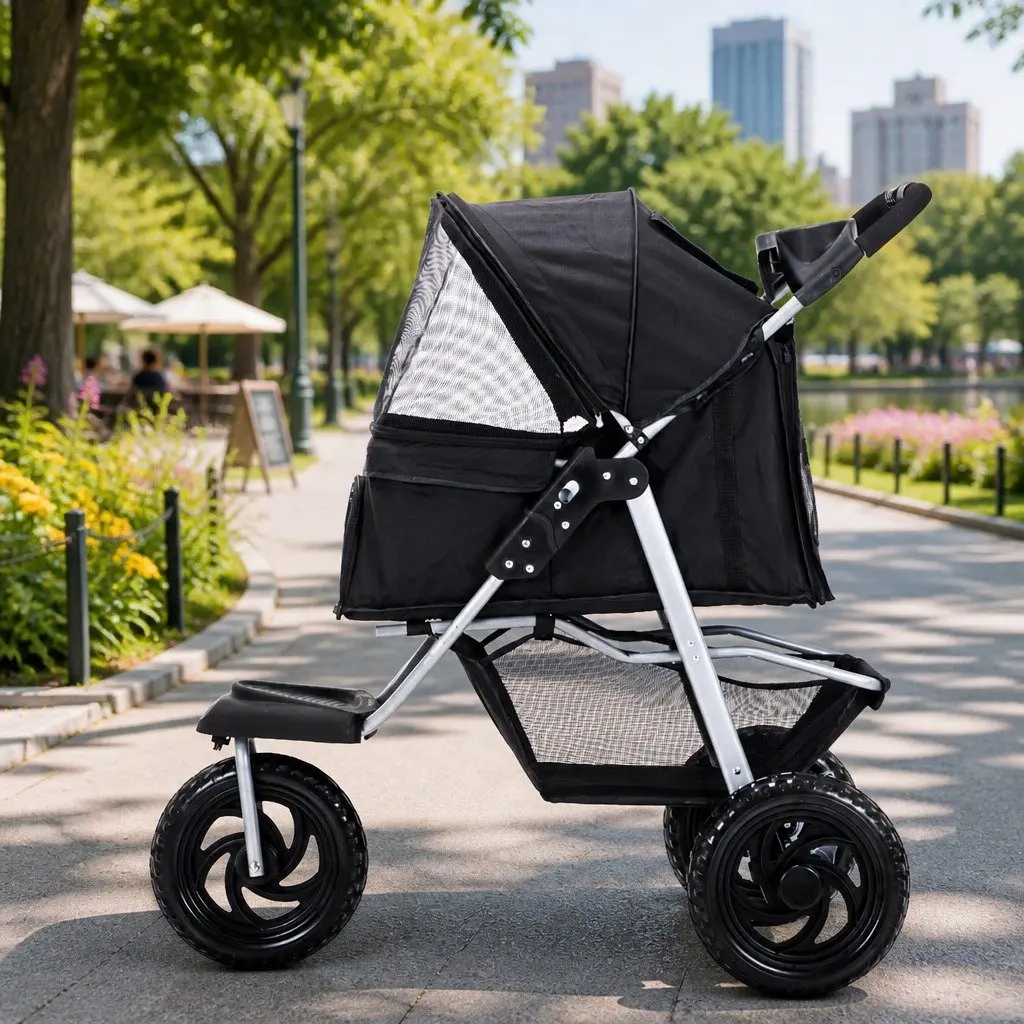 Pet Stroller with Secure Compartment