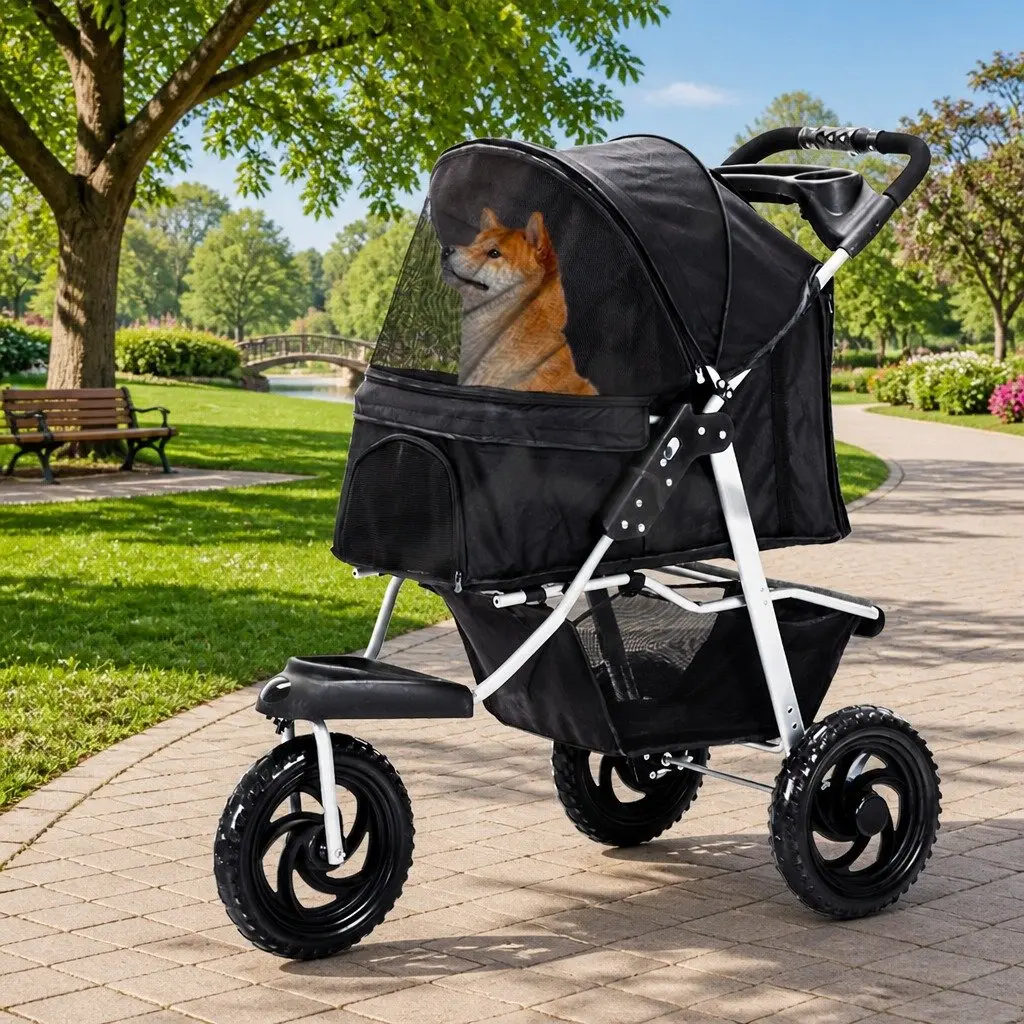 Pet Stroller with Secure Compartment