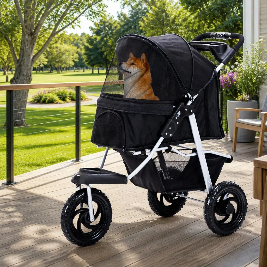 Pet Stroller with Secure Compartment