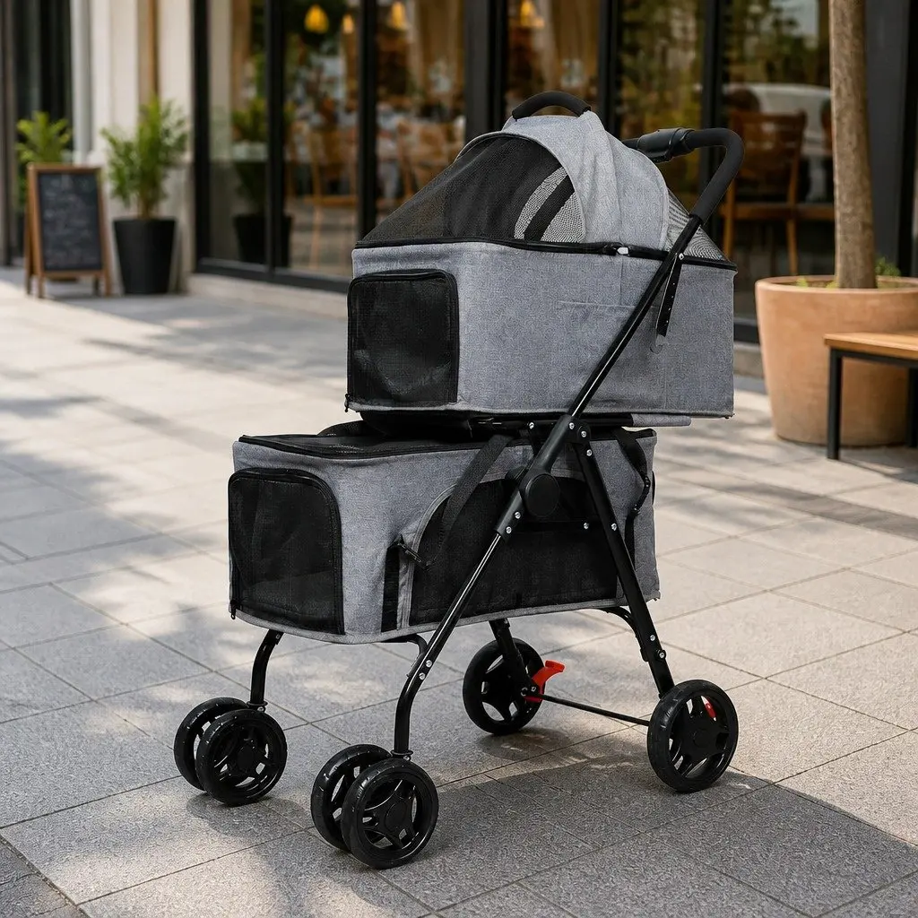 Two-Tier Pet Stroller for Small Pets