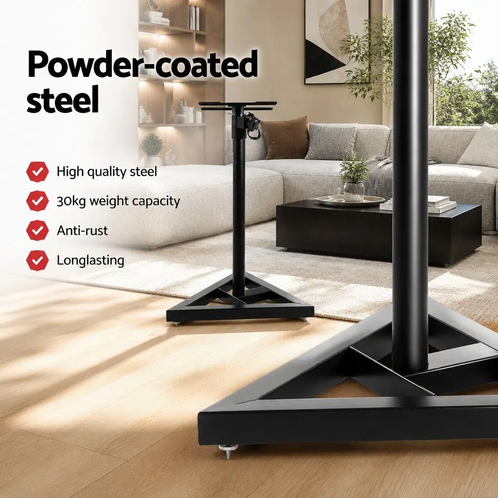 Speaker Stand Adjustable Height 67-120cm Black 2pcs