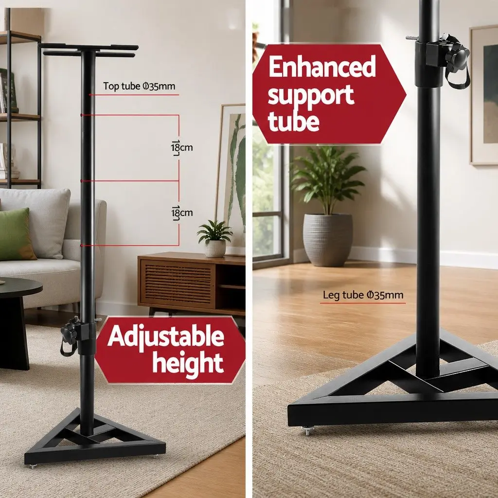 Speaker Stand Adjustable Height 67-120cm Black 2pcs