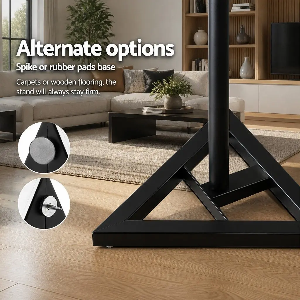 Speaker Stand Adjustable Height 67-120cm Black 2pcs