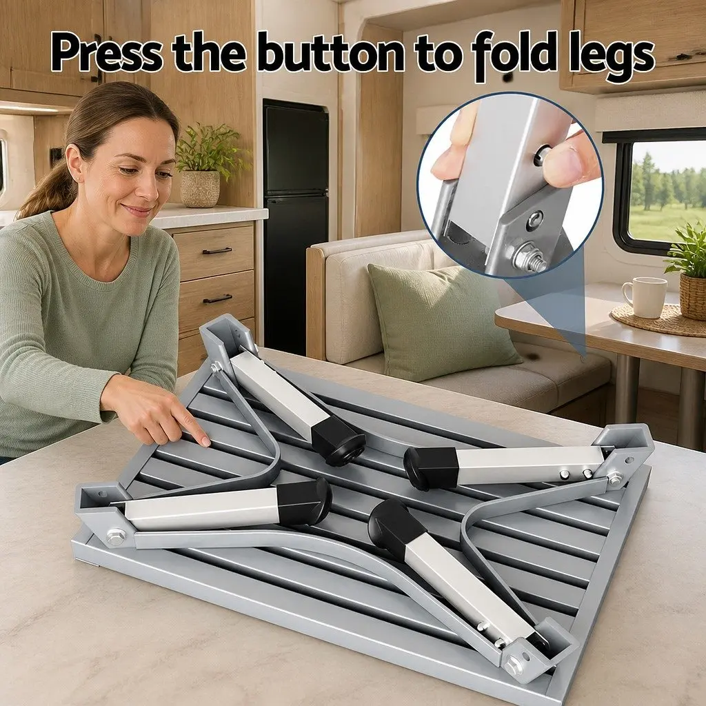 Folding Caravan Step Stool Lightweight Portable Camp Ladder for RV Trailer Truck