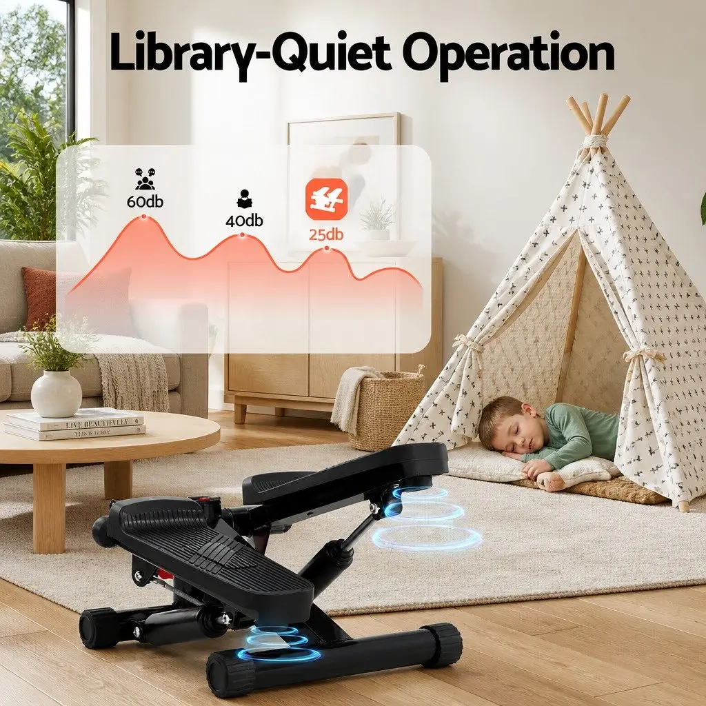 Mini Stepper with Resistance Rope for Home Aerobic Exercise Compact Cardio