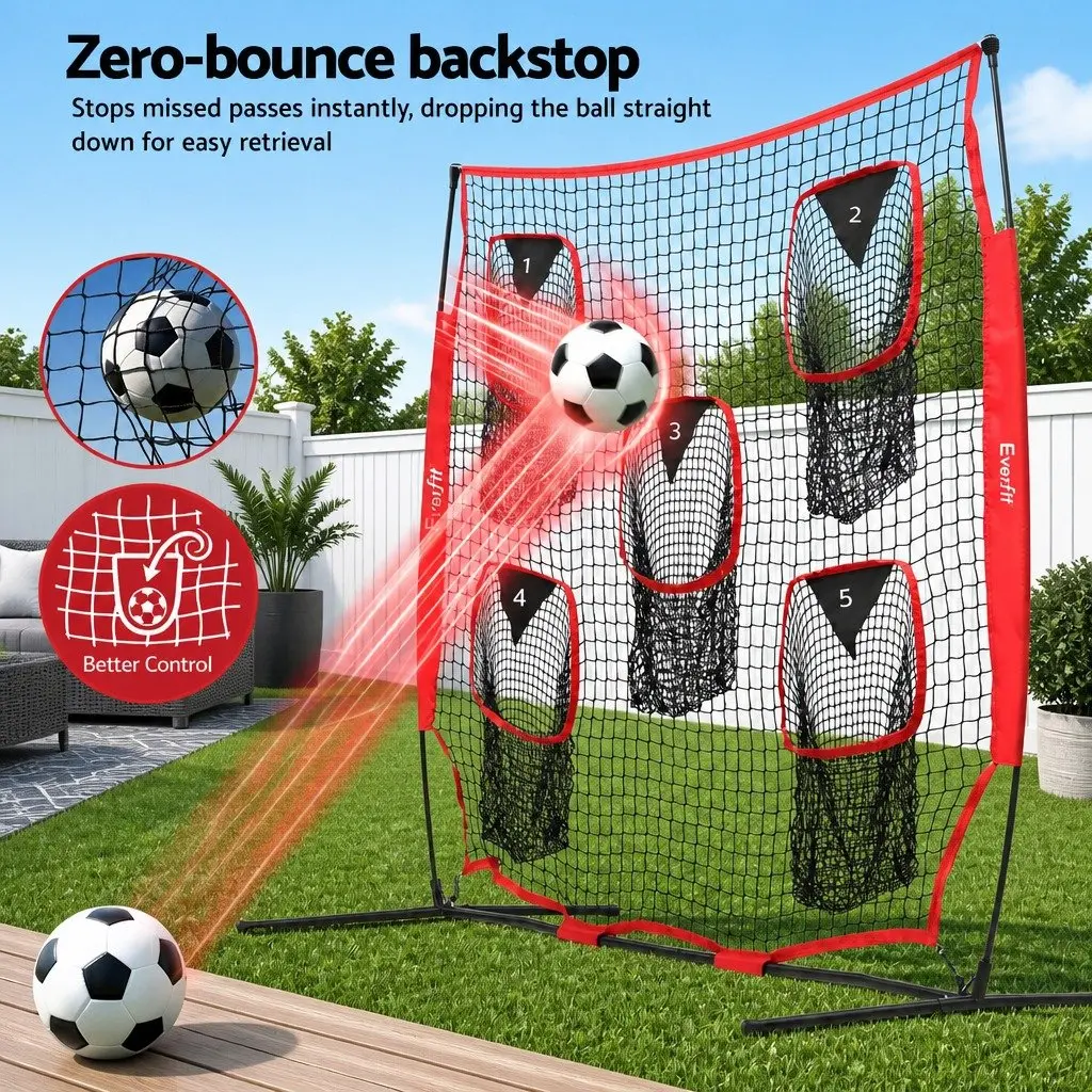 Football Training Net Portable Soccer Goal 1.8m Red 5 Target Rebounder Practice Net