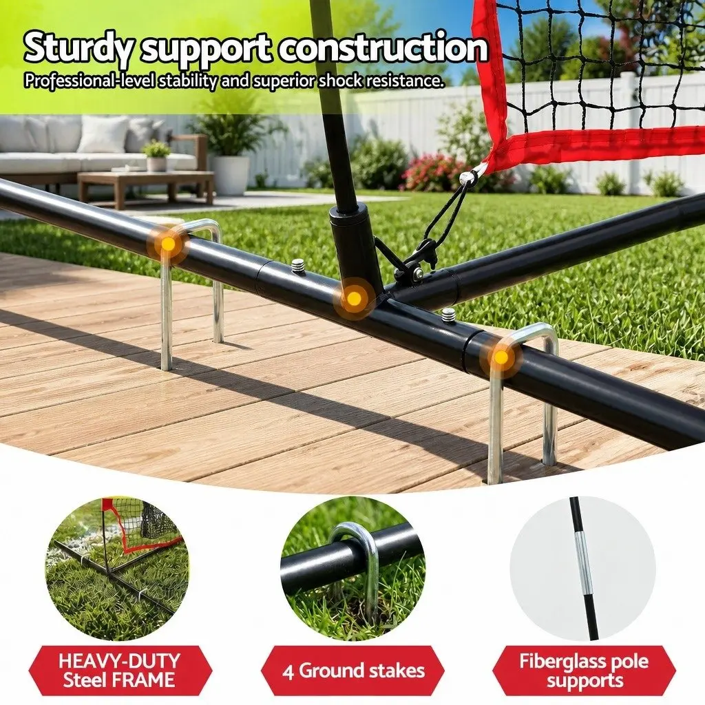 Football Training Net Portable Soccer Goal 1.8m Red 5 Target Rebounder Practice Net