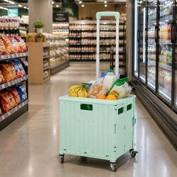 Reliable Collapsible Shopping Trolley Cart in Green
