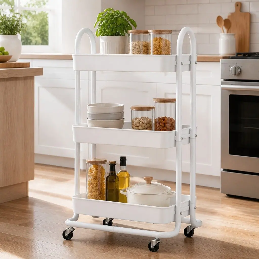 3-Tier Storage Trolley in Yellow