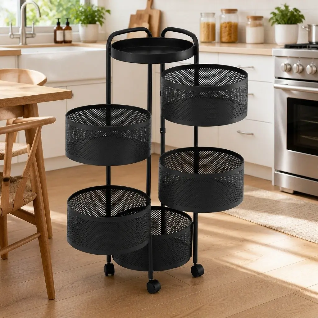 5-Tier Storage Trolley for Home Comfort