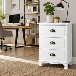 3-Drawer White Bedside Table: Safe & Stylish