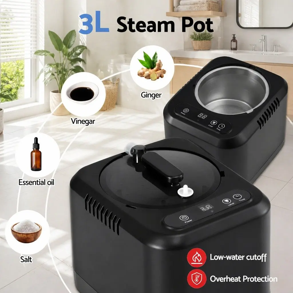 Portable Steam Sauna Tent Full Body Home Spa 1000W 3L Grey