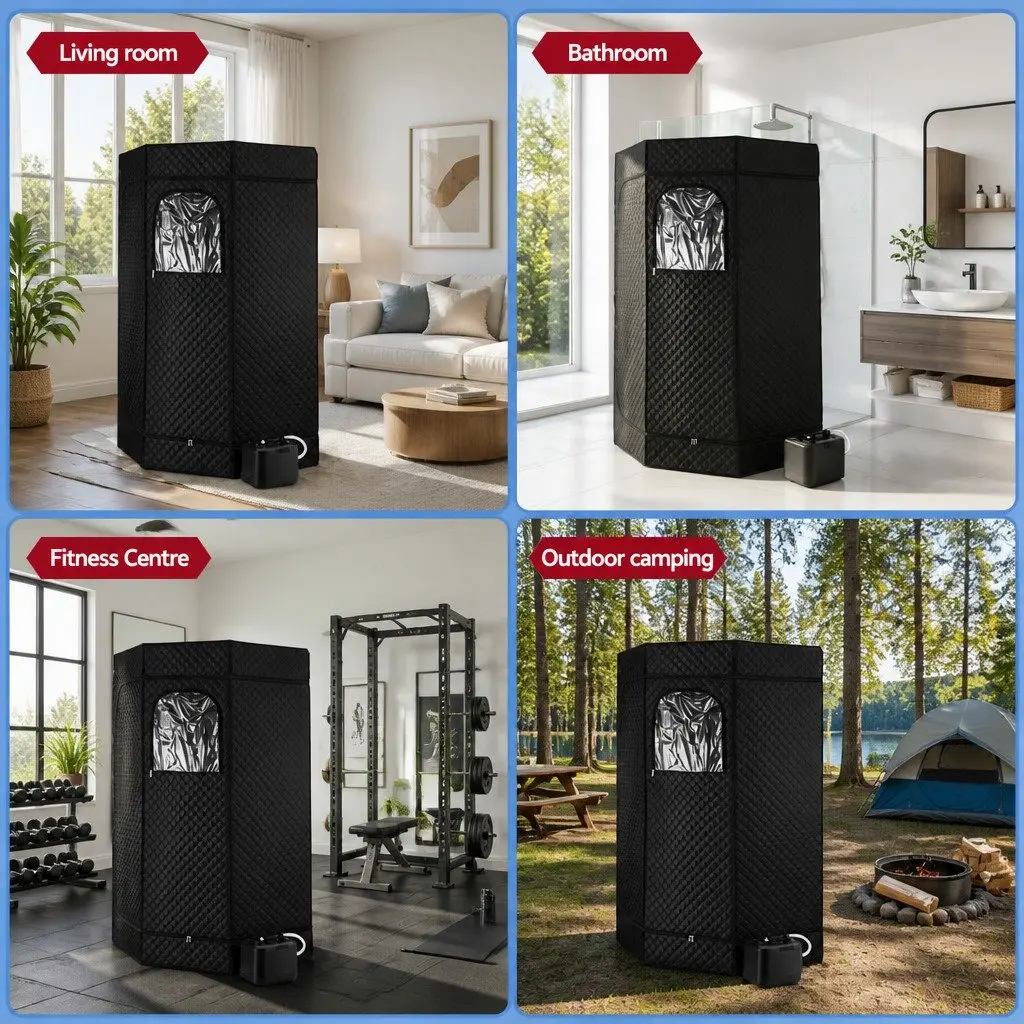Portable Steam Sauna Tent Full Body Home Spa 1000W 3L Grey