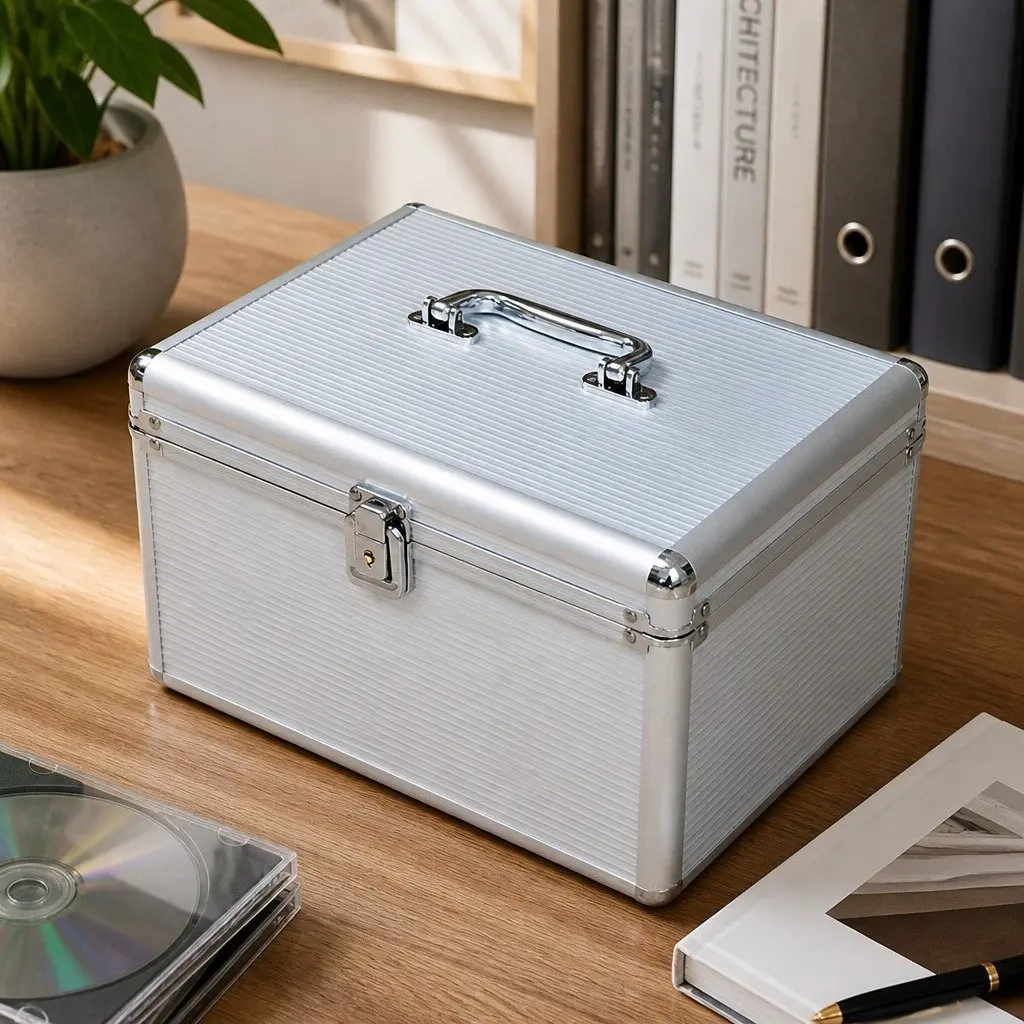 CD DVD Storage Case 240 Discs Capacity Aluminium Organizer Box with Velvet