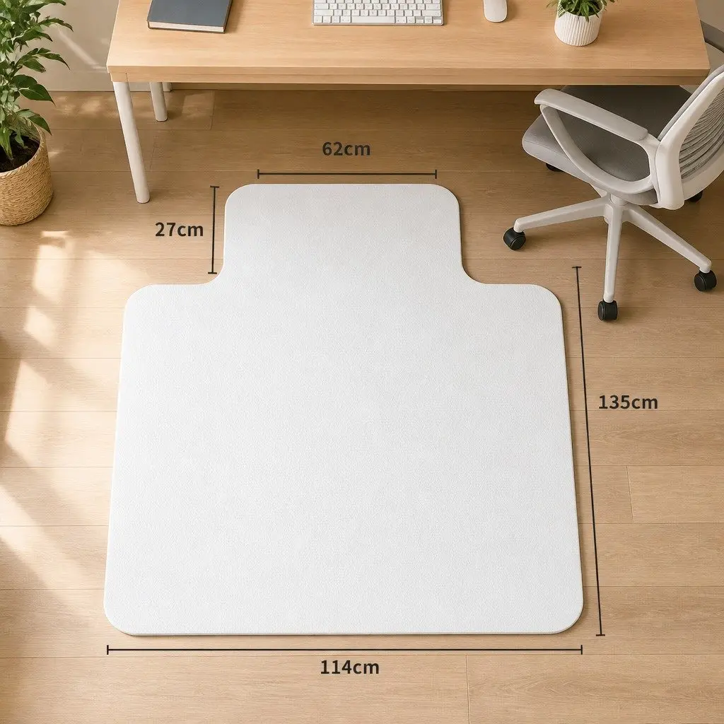 Chair Mat PVC Floor Protector 135cm x 114cm Black Clear