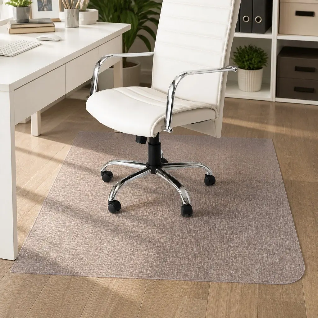 Chair Mat PVC Floor Protector 135cm x 114cm Black Clear