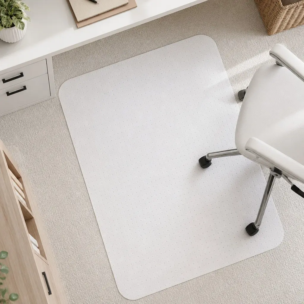 Chair Mat Carpet Floor Protection 135cm x 114cm Clear PVC Gripper Back