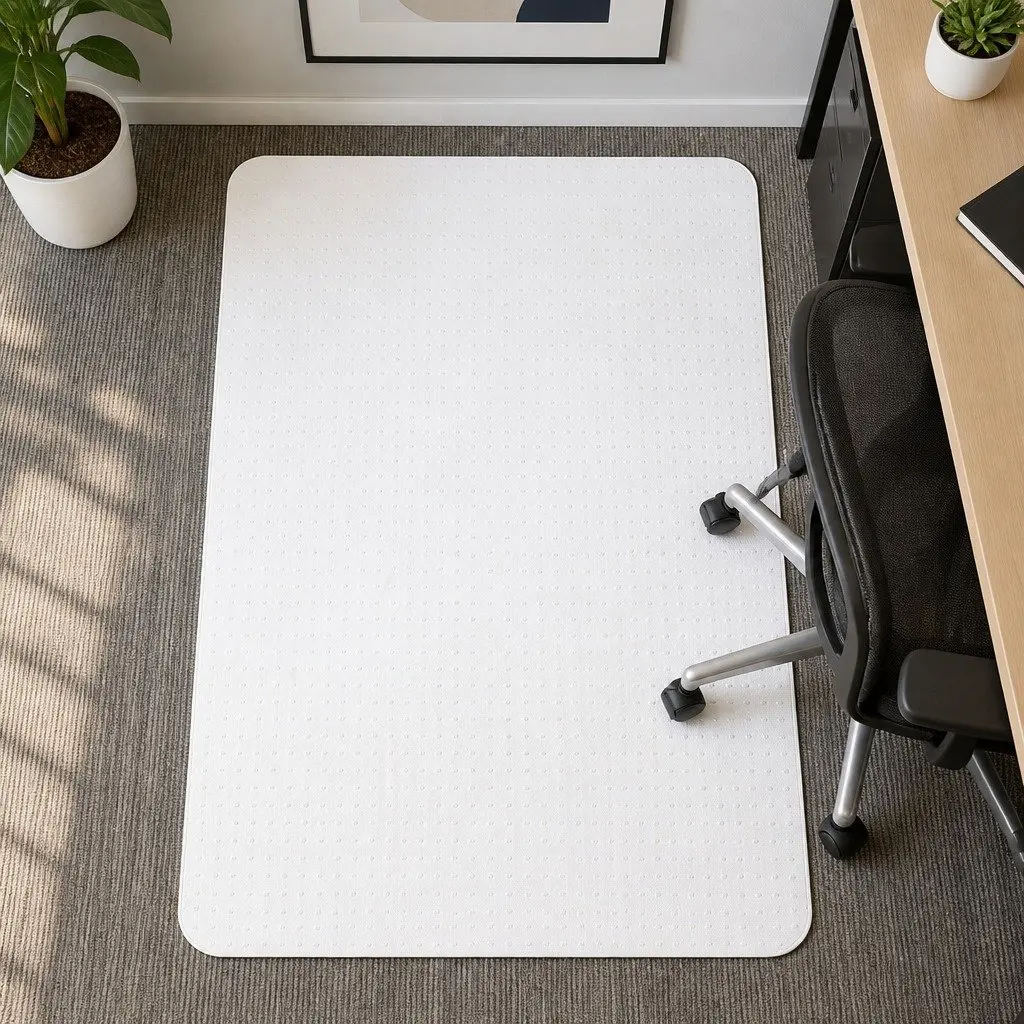 Chair Mat Carpet Floor Protection 135cm x 114cm Clear PVC Gripper Back